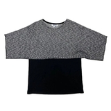 Туника комбинированная New Life с отделкой в виде цепочки, р.42-44, черный меланж (701/21320) - Pampik