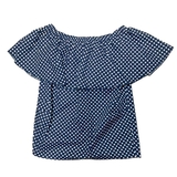 Туника New Life с воланом-пелериной, в горошек, р. 46-48, синий (358/13335) - Pampik