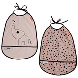 Слюнявчик водонепроницаемый Done by Deer, 2 шт., пудровый (1393671/27327) - Pampik