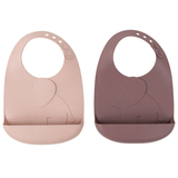 Слюнявчик силиконовый Done by Deer, 2 шт., пудровый (1309901/35643) - Pampik