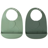 Слюнявчик силиконовый Done by Deer, 2 шт., зеленый (1309903/35644) - Pampik