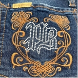 Джинси прямі з бандажем та стразами Pietro Brunelli, р.40, джинс, синій (JP0041,501/8754) - Pampik - 5