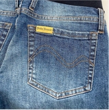 Джинси прямі Pietro Brunelli Wilson вкорочені, зі стразами, джинс, р.42, синій (JPCU41,678/25261) - Pampik - 4