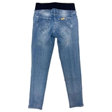 Джинси вузькі Pietro Brunelli вкорочені потерті, срібна відстрочка, джинс, р.40, темно-блакитний (JP0043,560/23025) - Pampik - 3