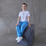 Футболка Garnamama Ukraine t-shirt Вишиванка 2025 134-140 Білий (1051174.1417757) - Pampik