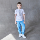 Футболка Garnamama Ukraine t-shirt Вишиванка 2025 134-140 Білий (1051174.1417757) - Pampik - 2