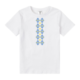 Футболка Garnamama Ukraine t-shirt Вишиванка 2025 134-140 Білий (1051174.1417757) - Pampik - 4