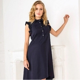 Сукня з рюшами Pietro Brunelli Margherita, р.42, джинс, синій (AG0171/27514) - Pampik - 4