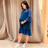 Сукня з оборкою Pietro Brunelli, р.48, синій (AG0042/24077) - Pampik - 6