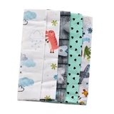 Набір пелюшок Twins, фланель, ситець, муслін, 5 шт., блакитний (1599-TMIX-04) - Pampik