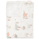 Плед Twins Forest, мусліновий подвійний, 110х75 см, білий з принтом (1410-110/75-1014) - Pampik