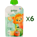 Набір пюре Galicia Baby Яблуко-морква-банан, 540 г (6 уп. по 90 г) - Pampik