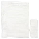 Плед Twins мусліновий, 4-х шаровий, з помпонами + серветка, 100х80 см, молочний (1622-PMP-202) - Pampik