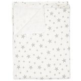 Плед Twins Зірочка сіра, мусліновий подвійний, 110х75 см, білий з принтом (1410-110/75-1010) - Pampik