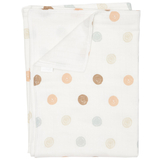 Плед Twins Горошки, мусліновий подвійний, 110х75 см, білий з принтом (1410-110/75-1002) - Pampik