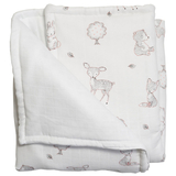 Плед мусліновий Twins Бембі, демісезонний, з наповненням, 110x80 см, білий з принтом (1610-PMTD-10) - Pampik