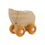 Игрушка-каталка деревянная Trixie Baby Fox на силиконовых колесах, оранжевый (36241) - Pampik - 2