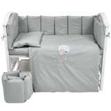 Постільний комплект Babycentre & Twins Welcome to the world, 6 елементів, сірий (4012-BTWW-10) - Pampik - 2