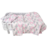 Комплект постільної білизни Twins Хмаринки, полуторний, 4 предмети, рожевий з сірим (1185-TС-08) - Pampik