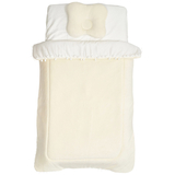 Постільний комплект Twins, велюр/сатин, 120х60 см, 3 предмети, кремовий (4077-TW-202) - Pampik