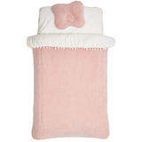 Постільний комплект Twins, велюр/сатин, 120х60 см, 3 предмети, пудровий (4077-TW-24) - Pampik