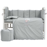 Постільний комплект Babycentre & Twins Welcome to the world, 6 елементів, сірий (4012-BTWW-10) - Pampik