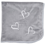 Плед Twins Love, велюр з вишивкою, 90х90 см, сірий (1426-TVL-10) - Pampik