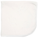 Плед Twins Love, велюр з вишивкою, 90х90 см, молочний (1426-TVL-202) - Pampik