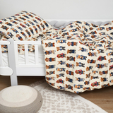 Комплект постільної білизни Twins Soft для хлопчика, полуторний, фланель, 4 предмети, білий з принтом (1115-TPS-25) - Pampik - 3