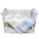 Постільний комплект Twins Dolce Друзі зайчики, 7 ел., блакитний (4060-D7-003) - Pampik