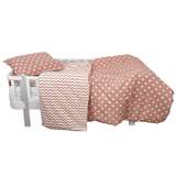 Комплект постільної білизни Twins Star, полуторний, 4 предмети, зигзаг теракотовий (1155-TPS-17) - Pampik