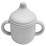 Поильник силиконовый Twins, с носиком, светло-серый (PSN-03-401) - Pampik