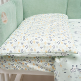 Постільний комплект Twins Be Happy з пледом, 8 елементів, м'ятний (4078-TBH-14) - Pampik - 4