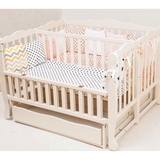 Ліжечко Goydalka DUO для двійні, з шухлядами, 135х114х90 см, білий (G100-GD-01) - Pampik - 3