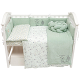 Постільний комплект Twins Be Happy з пледом, 8 елементів, м'ятний (4078-TBH-14) - Pampik