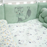 Постільний комплект Twins Be Happy з пледом, 8 елементів, м'ятний (4078-TBH-14) - Pampik - 11