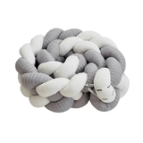 Бампер-косичка Twins Pastel, 4-х прядна, 240 см, сірий (020-K4-240P-10) - Pampik