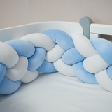 Бампер-косичка Twins, 4-х прядна, 240 см, блакитний (2020-K4-240-04) - Pampik - 4