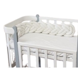 Бампер-косичка Twins, 3-х прядна, подвійна, 120х18 см, білий (2020-K3-2-120-01) - Pampik