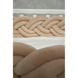 Бампер-косичка Twins, 3-х прядна, подвійна, 300х18 см, бежевий (2020K32-300-02) - Pampik - 4