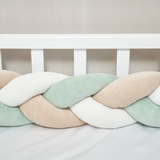 Бампер-косичка Twins, 3-х прядна, 150 см, ментоловий (2020-K3-150-014) - Pampik - 3