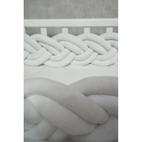 Бампер-косичка Twins, 3-х прядна, подвійна, 260х18 см, бІлий (2020K32-260-01) - Pampik - 2