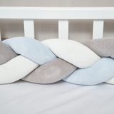 Бампер-косичка Twins, 3-х прядна, 220 см, блакитний (2020-K3-220-04) - Pampik - 2