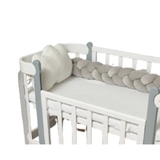 Бампер-косичка Twins, 3-х прядна, 120 см, сірий (2020-К3-120-10) - Pampik