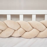 Бампер-косичка Twins, 3-х прядна, 120 см, латте (2020-K3-120-201) - Pampik - 3