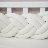 Бампер-косичка Twins, 3-х прядна, подвійна, 120х18 см, білий (2020-K3-2-120-01) - Pampik - 3