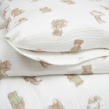 Комплект постільної білизни Twins Muslin Print Bear, 4 предмети, білий з бежевим (3031-TMP-202B) - Pampik - 4