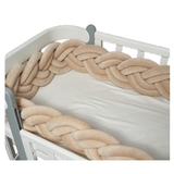 Бампер-косичка Twins, 3-х прядна, подвійна, 300х18 см, бежевий (2020K32-300-02) - Pampik