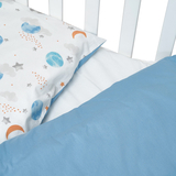 Комплект постільної білизни Twins Sky Cosmo, 120х90 см, 4 предмети, біло-блакитний (3023-TS-14C) - Pampik - 3