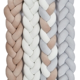 Бампер-косичка Twins Ego, 3-х прядна, 200 см, бежевий з сірим (2020-K3-200E1002) - Pampik - 5